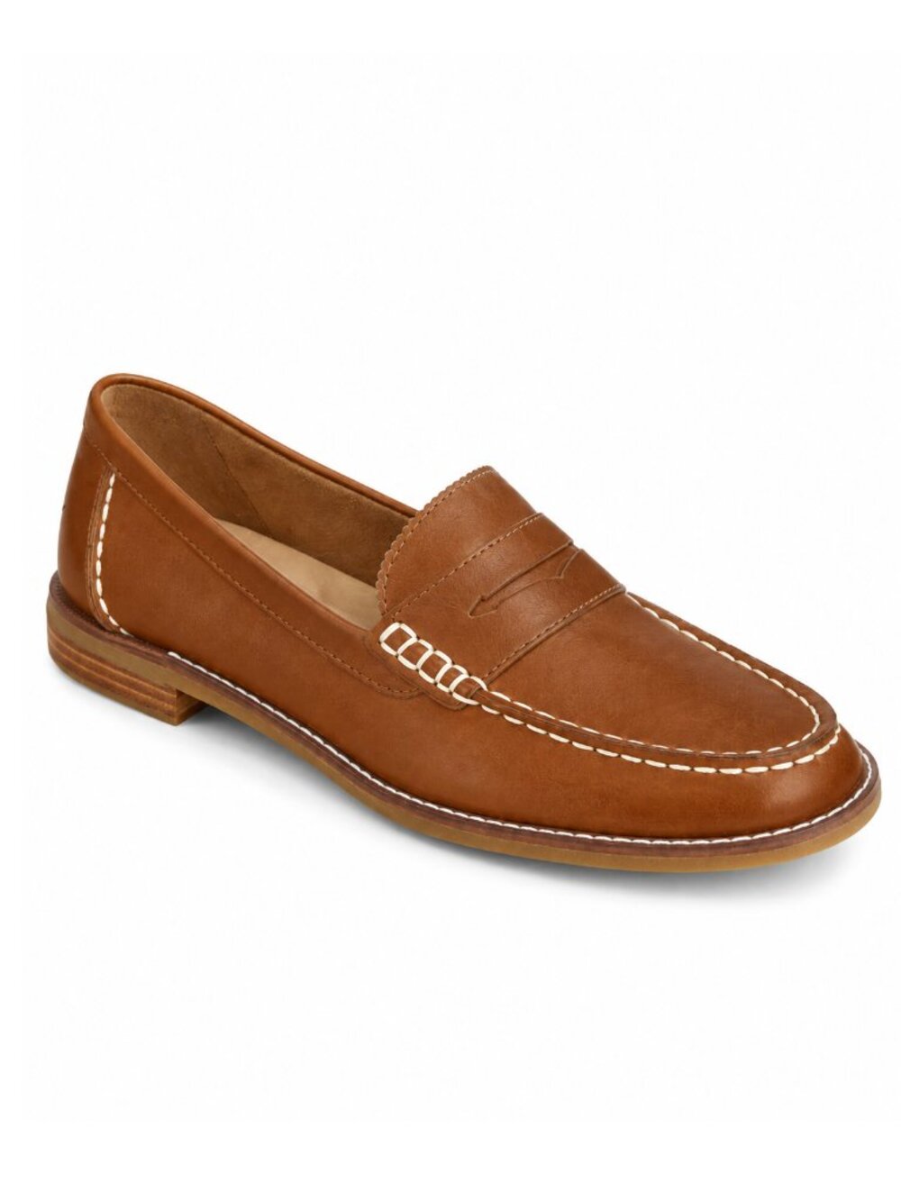 Sperry Tan Brown Leather Penny Loafers Preppy Shoes Size 8